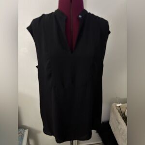 J Crew black blouse, with button vee neck, Size  TM